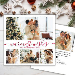 Tarjeta Festiva Elegantes Navidades de Collage de fotos de guiones