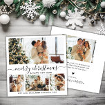 Tarjeta Festiva Elegantes Navidades de Collage de fotos en blanco<br><div class="desc">Elegante caligrafía Minimalista negro y blanco 4 Collages de fotos Merry Christmas Script Holiday Card. Esta plantilla festiva, minimalista, caprichosa de cuatro (4) fotos de la tarjeta navideña presenta un collage de fotos de bonito y dice "¡Feliz Navidad y Feliz Año Nuevo"! El texto de bienvenida de "Feliz Navidad" está...</div>