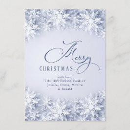 Tarjeta Festiva Elegantes Navidades de copos de nieve saludan