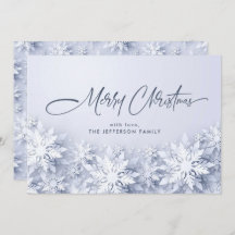 Elegantes Navidades de copos de nieve saludan