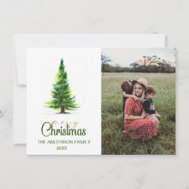 Tarjeta Festiva Elegantes Navidades de fotografía de árbol Minimal