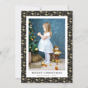 Tarjeta Festiva Elegantes Navidades de fotografía de Black Gold Ho