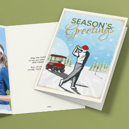 Tarjeta Festiva Elegantes Navidades de fotografía de golf inspirad