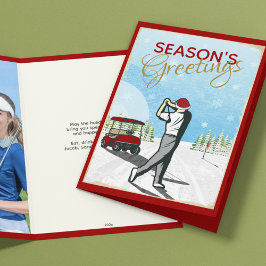 Tarjeta Festiva Elegantes Navidades de fotografía de golf inspirad