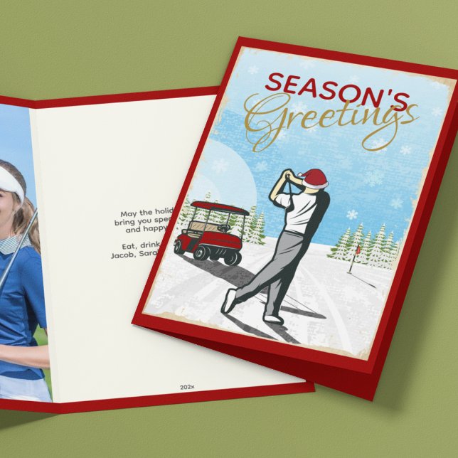 Tarjeta Festiva Elegantes Navidades de fotografía de golf inspirad (Subido por el creador)