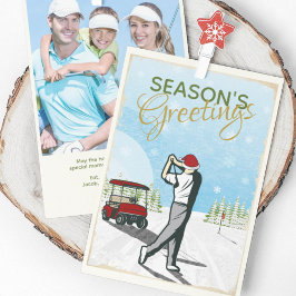 Tarjeta Festiva Elegantes Navidades de fotografía de golf inspirad