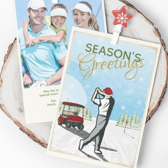 Tarjeta Festiva Elegantes Navidades de fotografía de golf inspirad (Subido por el creador)