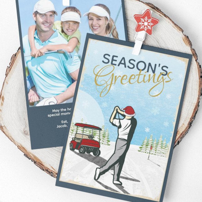 Tarjeta Festiva Elegantes Navidades de fotografía de golf inspirad (Subido por el creador)