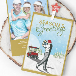 Tarjeta Festiva Elegantes Navidades de fotografía de golf inspirad