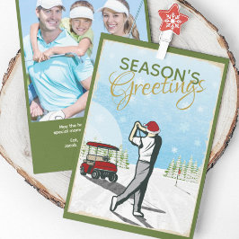 Tarjeta Festiva Elegantes Navidades de fotografía de golf inspirad