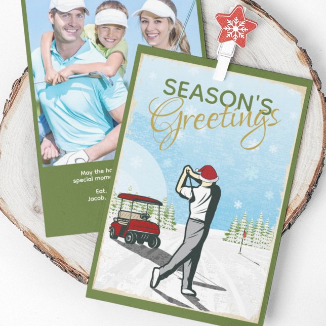 Tarjeta Festiva Elegantes Navidades de fotografía de golf inspirad (Subido por el creador)