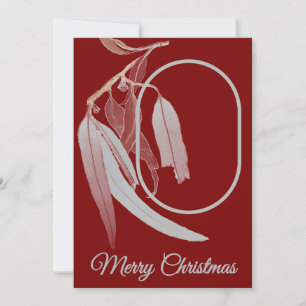 Tarjeta Festiva Elegantes Navidades de fotografía de hoja de eucal