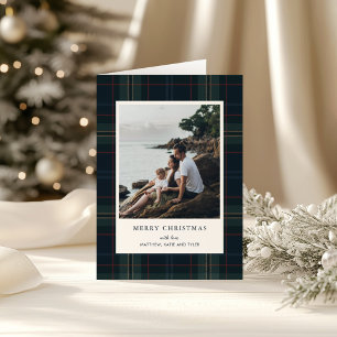 Tarjeta Festiva Elegantes Navidades de fotografía de la Marina azu