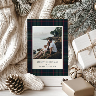 Tarjeta Festiva Elegantes Navidades de fotografía de la Marina azu
