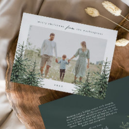 Tarjeta Festiva Elegantes Navidades de fotografía de pino pintado 