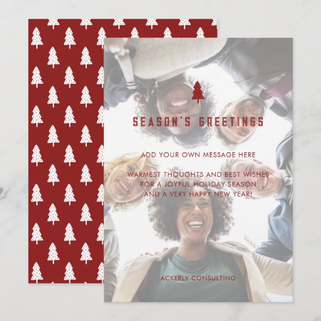Tarjeta Festiva Elegantes Navidades de fotografía empresarial (Anverso / Reverso)