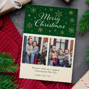 Tarjeta Festiva Elegantes Navidades de fotografía familiares con c