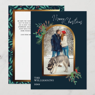 Tarjeta Festiva Elegantes Navidades de fotografía Personalizado de