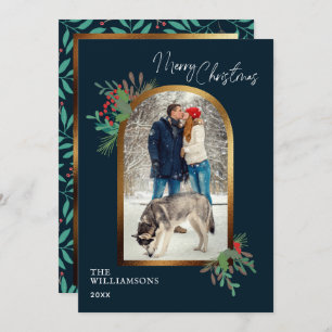 Tarjeta Festiva Elegantes Navidades de fotografía Personalizado de