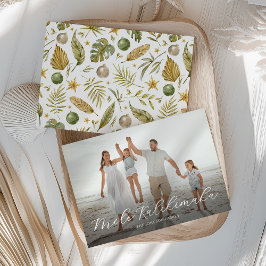 Tarjeta Festiva Elegantes Navidades de fotografía tropicales Mele 