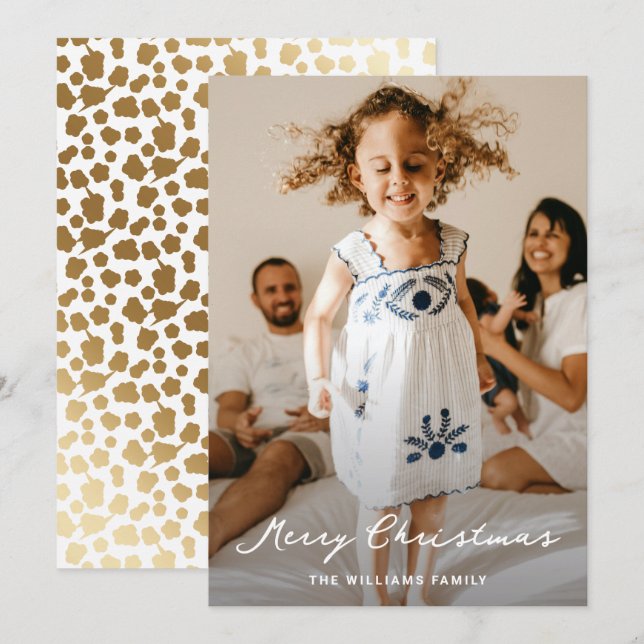 Tarjeta Festiva Elegantes Navidades de fotografías de estrellas de (Anverso / Reverso)