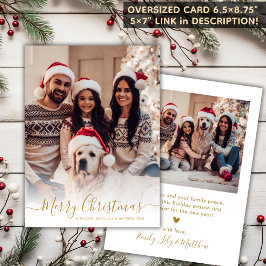 Tarjeta Festiva Elegantes Navidades de fotografías de oro blanco