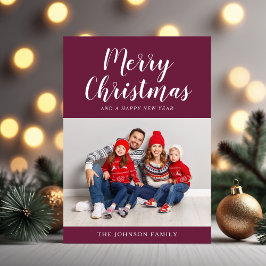 Tarjeta Festiva Elegantes Navidades de fotografías en Borgoña