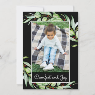 Tarjeta Festiva Elegantes Navidades de fotos de confort y alegría