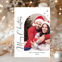 Tarjeta Festiva Elegantes Navidades de FOTOS sencillamente saludan
