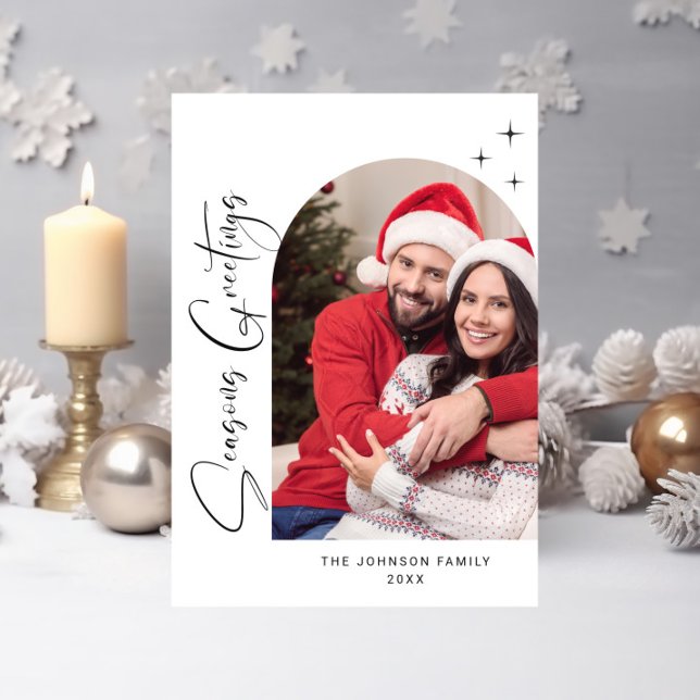 Tarjeta Festiva Elegantes Navidades de FOTOS sencillamente saludan (Subido por el creador)