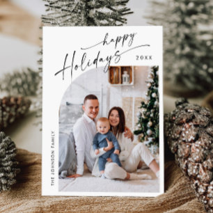 Tarjeta Festiva Elegantes Navidades de FOTOS sencillamente saludan