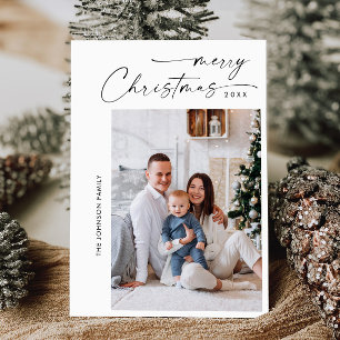 Tarjeta Festiva Elegantes Navidades de FOTOS sencillamente saludan