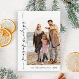 Tarjeta Festiva Elegantes Navidades de FOTOS sencillamente saludan