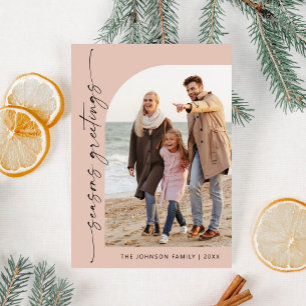 Tarjeta Festiva Elegantes Navidades de FOTOS sencillamente saludan