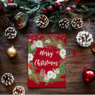 Tarjeta Festiva Elegantes Navidades de guirnaldas del follaje de l