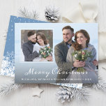 Tarjeta Festiva Elegantes Navidades de invierno copos de nieve 2 f<br><div class="desc">Elegantes Navidades de invierno copos de nieve 2 tarjetas de vacaciones fotográficas</div>