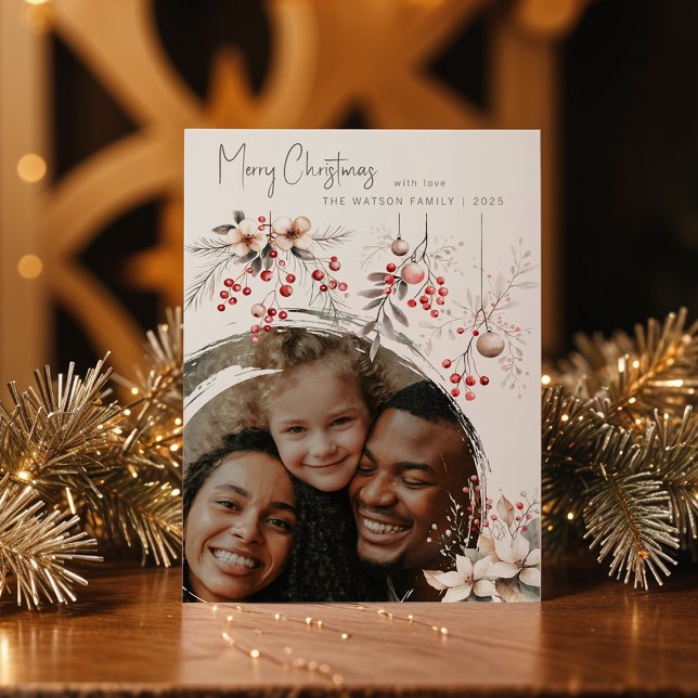 Tarjeta Festiva Elegantes Navidades de invierno de Berries y Flora (Subido por el creador)