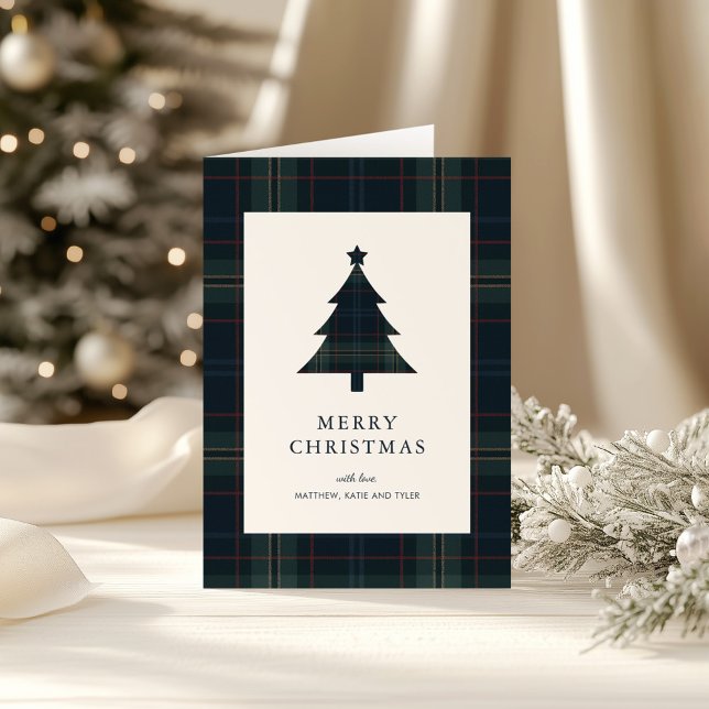 Tarjeta Festiva Elegantes Navidades de la Marina azul y verde (Subido por el creador)