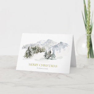 Tarjeta Festiva Elegantes Navidades de la montaña de invierno
