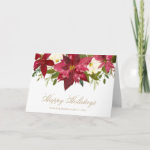 Elegantes Navidades de la Poinsettia Gold Happy Ho