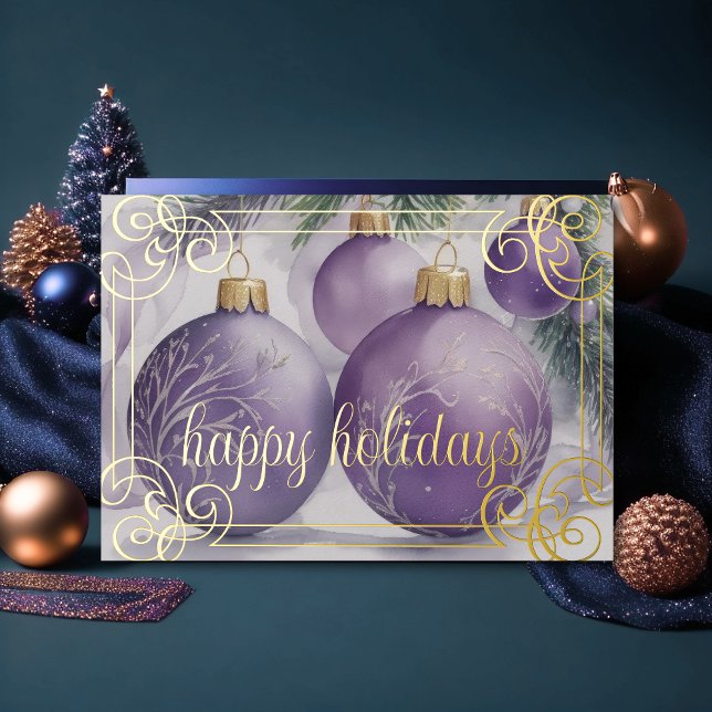 Tarjeta Festiva Elegantes Navidades de Lavanda Ornaments (Subido por el creador)