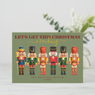 Tarjeta Festiva Elegantes Navidades de los pepitas verdes de los s