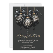 Elegantes Navidades de lujo en baubles en negro y 