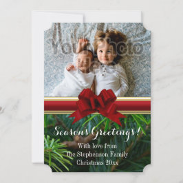 Tarjeta Festiva Elegantes Navidades de Oro Oro Rojo