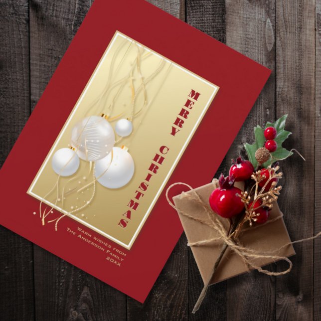 Tarjeta Festiva Elegantes Navidades de oro rojo (Subido por el creador)