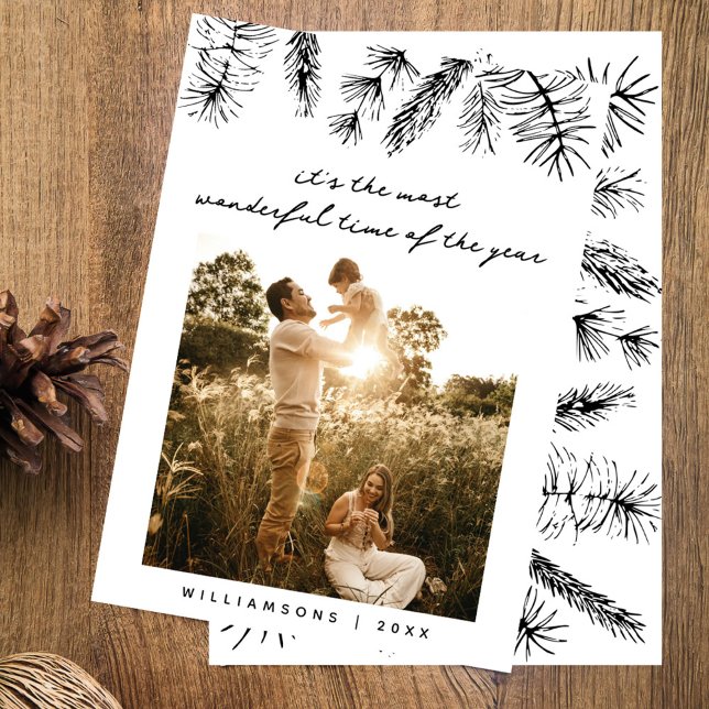 Tarjeta Festiva Elegantes Navidades de Pine Fotográfico (Subido por el creador)