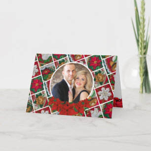 Tarjeta Festiva Elegantes Navidades de Poinsettia Personalizados