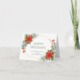 Tarjeta Festiva Elegantes Navidades de Poinsettia Saludo Corporati