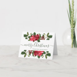 Tarjeta Festiva Elegantes Navidades de Poinsettia Saludo Corporati