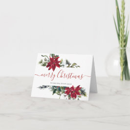Tarjeta Festiva Elegantes Navidades de Poinsettia Saludo Corporati